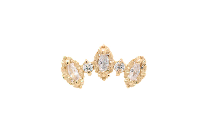 Majesty CZ Threadless End 14k (T15) — AuAdore 14k gold threadless end