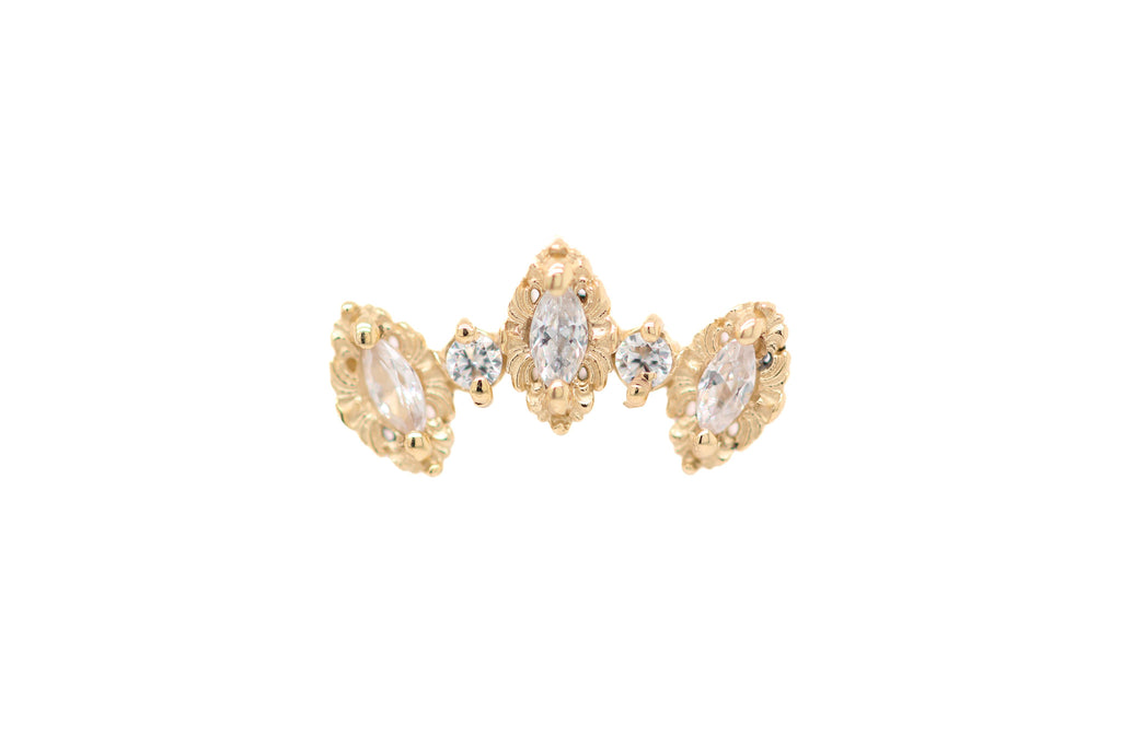 Majesty CZ Threadless End Auadore 14k