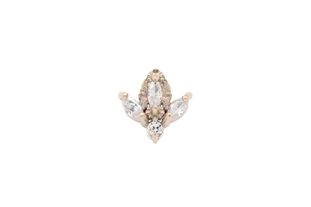 Versailles Lab Diamond End 14k (T2) — AuAdore 14k gold body jewelry (view 2)