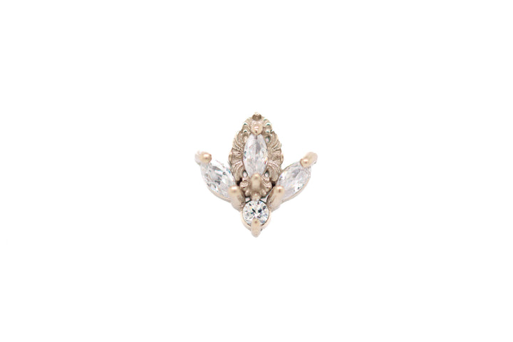 Versailles Lab Diamond End 14k (T2) — AuAdore 14k gold body jewelry (view 2)