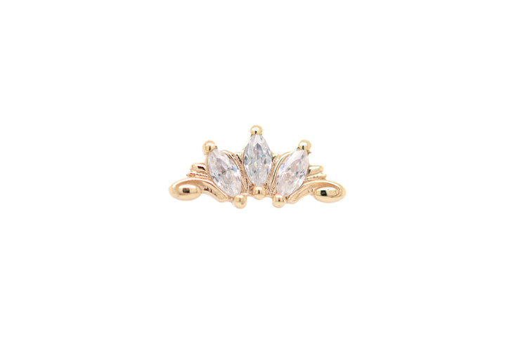 Grandeur Lab Diamond End 14k (T2) — AuAdore 14k gold body jewelry