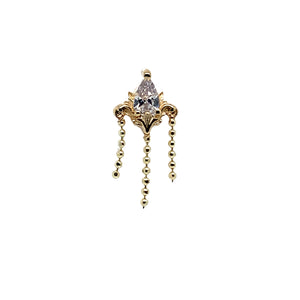 Awakening CZ w/ Dia Cut Bead Chain Threadless End AuAdore