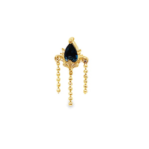 Awakening London Blue Topaz w/ Dia Cut Bead Chain Threadless End AuAdore