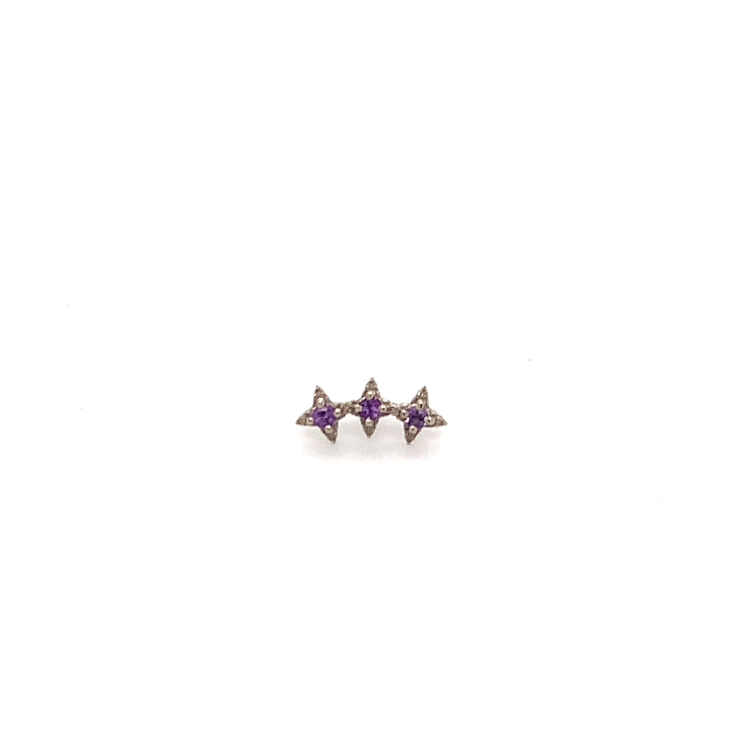 Altair Curve Amethyst Threadless End 14K AuAdore
