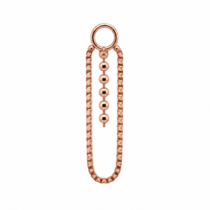 AuAdore Adoration Beaded Charm in polished 14k rose gold on a white background.