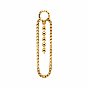 AuAdore Adoration Beaded Charm in polished 14k yellow gold on a white background.