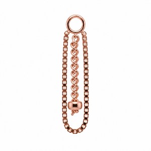 AuAdore Adoration Faceted Charm in polished 14k rose gold on a white background.