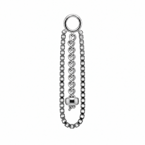AuAdore Adoration Faceted Charm in polished 14k white gold on a white background.