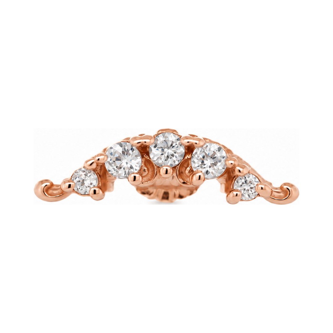 Amour CZ Threadless End 14K AuAdore — Rose Gold
