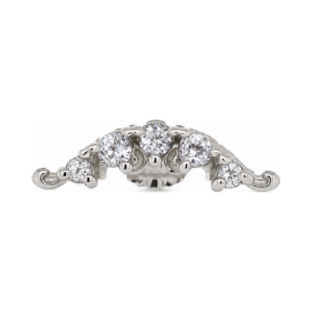 Amour CZ Threadless End 14K AuAdore — White Gold