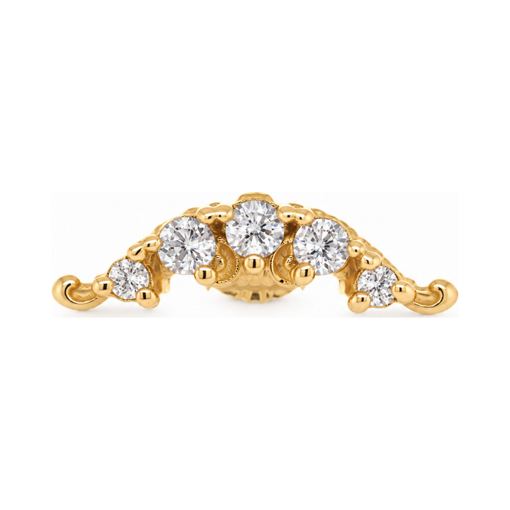 Amour Diamond Threadless End 14K AuAdore — Yellow Gold