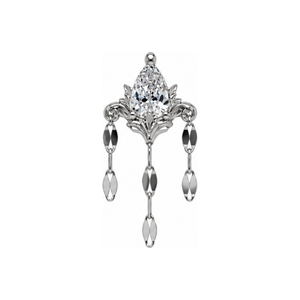 Awakening CZ w/ Keyhole Chain Threadless End AuAdore — White Gold