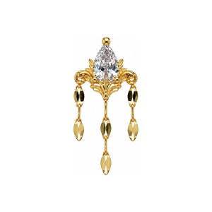 Awakening CZ w/ Keyhole Chain Threadless End AuAdore — Yellow Gold