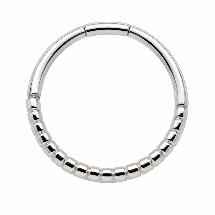 AuAdore Beaded Seam Ring 16g in polished 14k white gold on a white background.