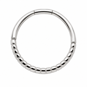 AuAdore Beaded Seam Ring 16g in polished 14k white gold on a white background.