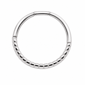 AuAdore Beaded Seam Ring 18g in polished 14k white gold on a white background.