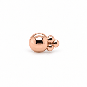 AuAdore Beaded Tribead Threadless End in polished 14k rose gold on a white background.