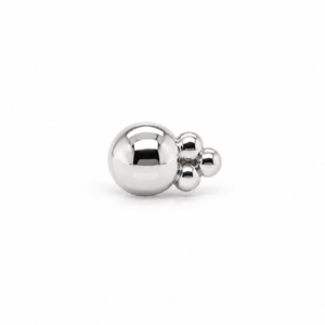 AuAdore Beaded Tribead Threadless End in polished 14k white gold on a white background.