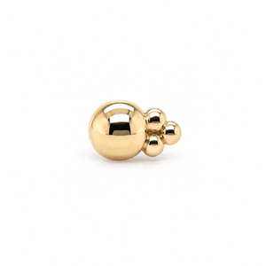 AuAdore Beaded Tribead Threadless End in polished 14k yellow gold on a white background.