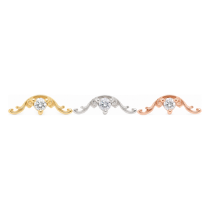 Bishop Diamond Threadless End 14k (T7) AuAdore — Yellow, White, and Rose Gold comparison