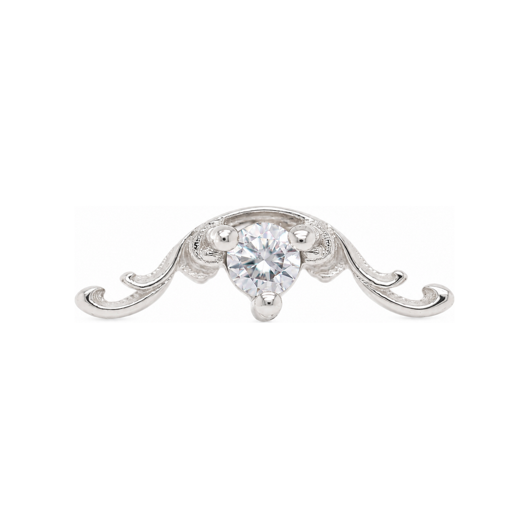 Bishop CZ Threadless End 14k (T15) AuAdore — White Gold