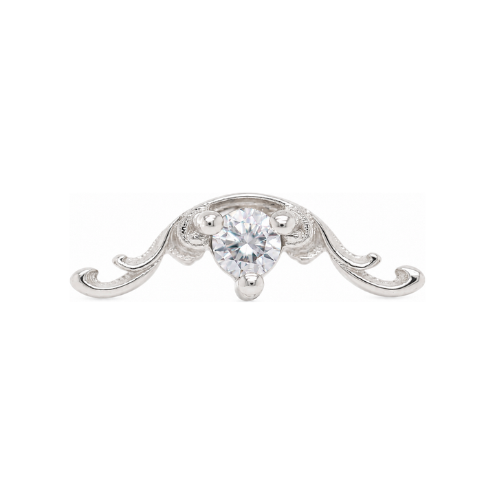 Bishop CZ Threadless End 14k (T15) AuAdore — White Gold