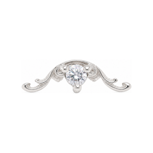 Bishop CZ Threadless End 14k (T15) AuAdore — White Gold