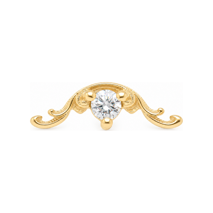 Bishop CZ Threadless End 14k (T15) AuAdore — Yellow Gold
