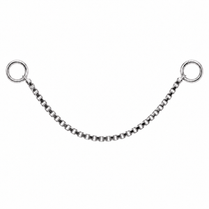 AuAdore Box Chain in polished 14k white gold on a white background.