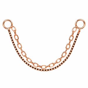 AuAdore Cherished Chain in polished 14k rose gold on a white background.