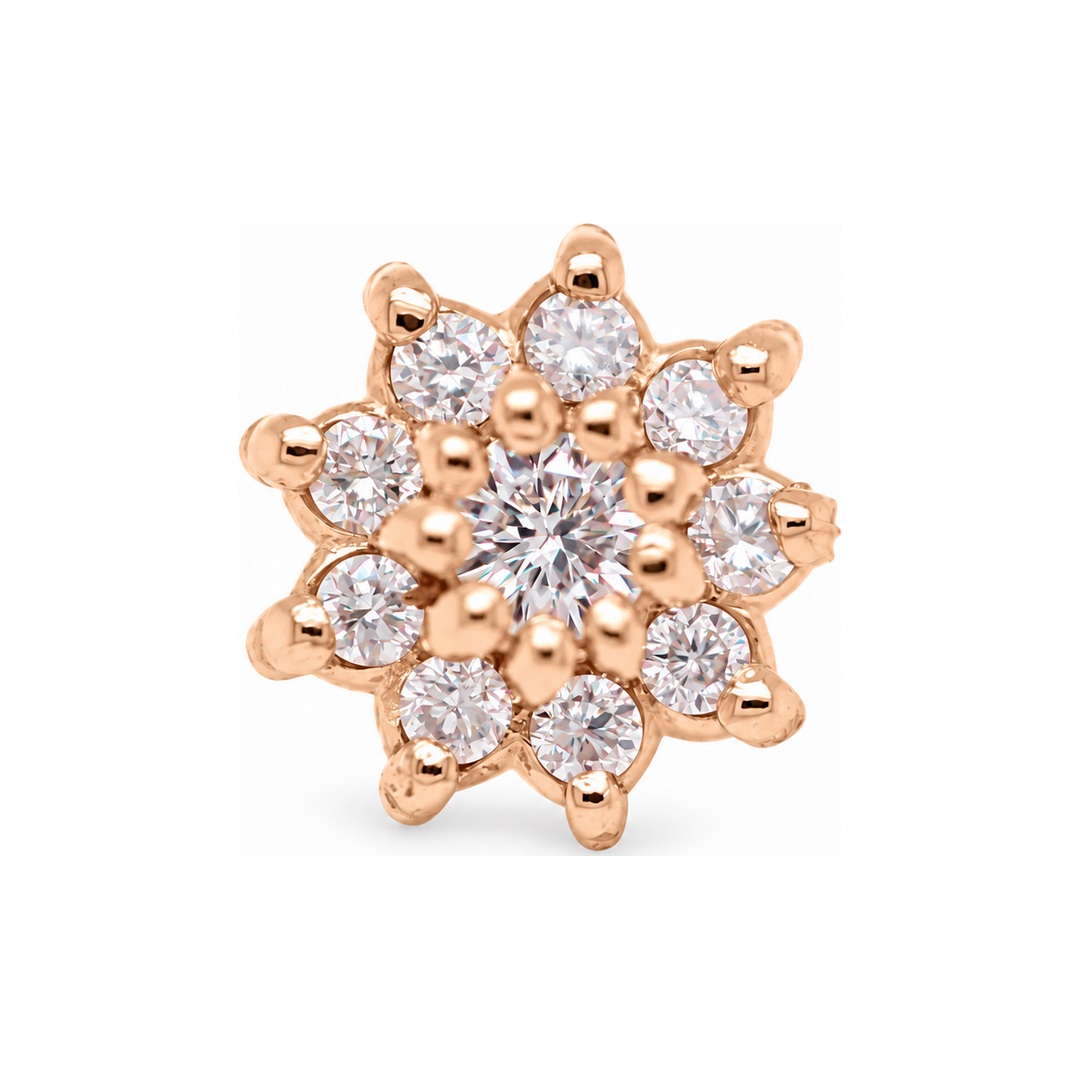 Dahlia CZ Threadless End 14k AuAdore — Rose Gold