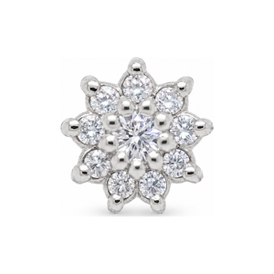 Dahlia Diamond Threadless End 14k AuAdore — White Gold