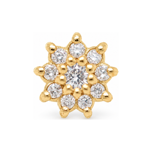 Dahlia Diamond Threadless End 14k AuAdore — Yellow Gold