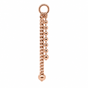 AuAdore Devotion Double Drop in polished 14k rose gold on a white background.