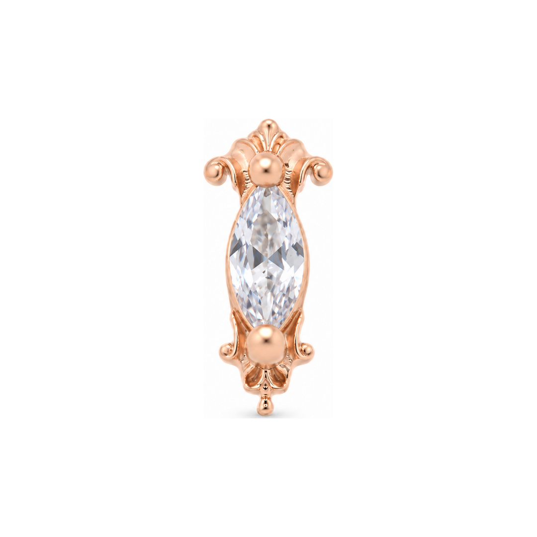 Empress Threadless End CZ 14k AuAdore — Rose Gold