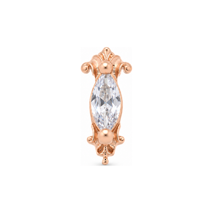 Empress Threadless End CZ 14k AuAdore — Rose Gold