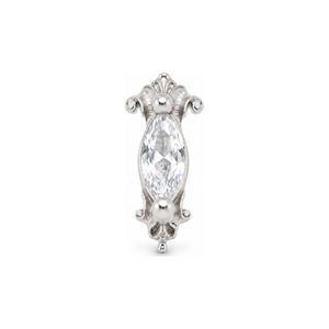 Empress Threadless End CZ 14k AuAdore — White Gold