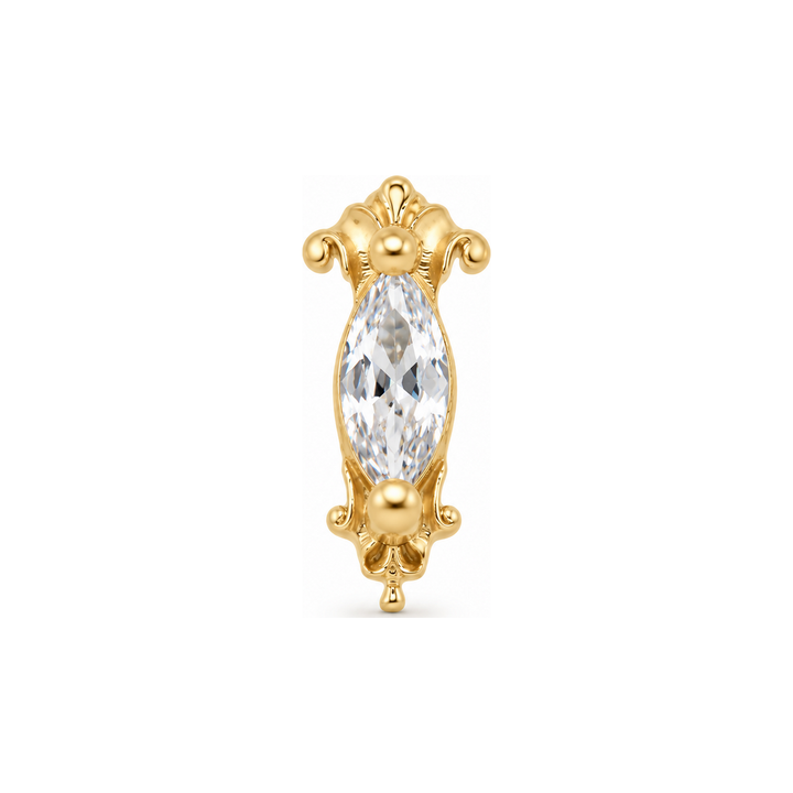 Empress Threadless End CZ 14k AuAdore — Yellow Gold
