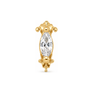 Empress Threadless End CZ 14k AuAdore — Yellow Gold