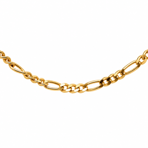 AuAdore Figaro Chain in polished 14k yellow gold on a white background.