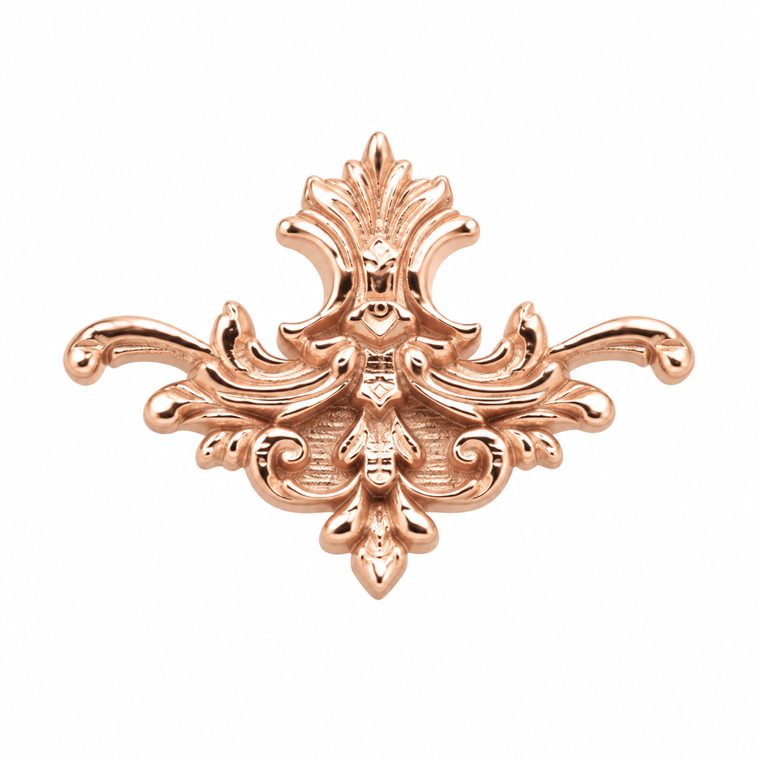 AuAdore Florentine Threadless End in polished 14k rose gold on a white background.
