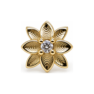 Flower CZ Threadless End 14k AuAdore — Yellow Gold