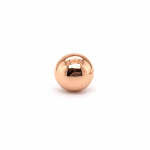 AuAdore Gold Bead Threadless End in polished 14k rose gold on a white background.