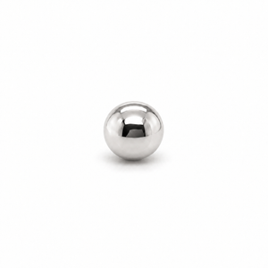 AuAdore Gold Bead Threadless End in polished 14k white gold on a white background.