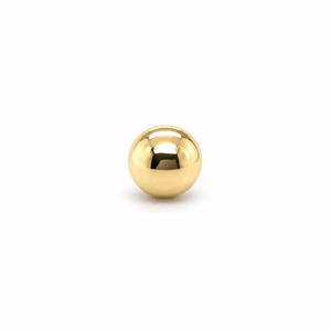 AuAdore Gold Bead Threadless End in polished 14k yellow gold on a white background.