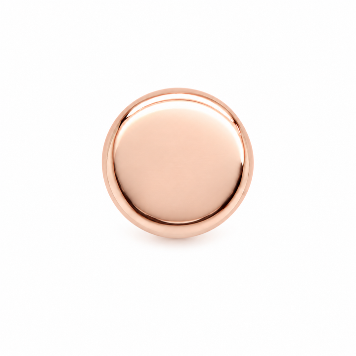 AuAdore Gold Disk Threadless End in polished 14k rose gold on a white background.