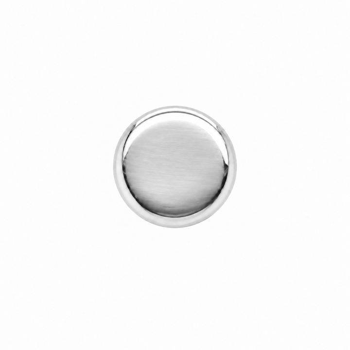 AuAdore Gold Disk Threadless End in polished 14k white gold on a white background.