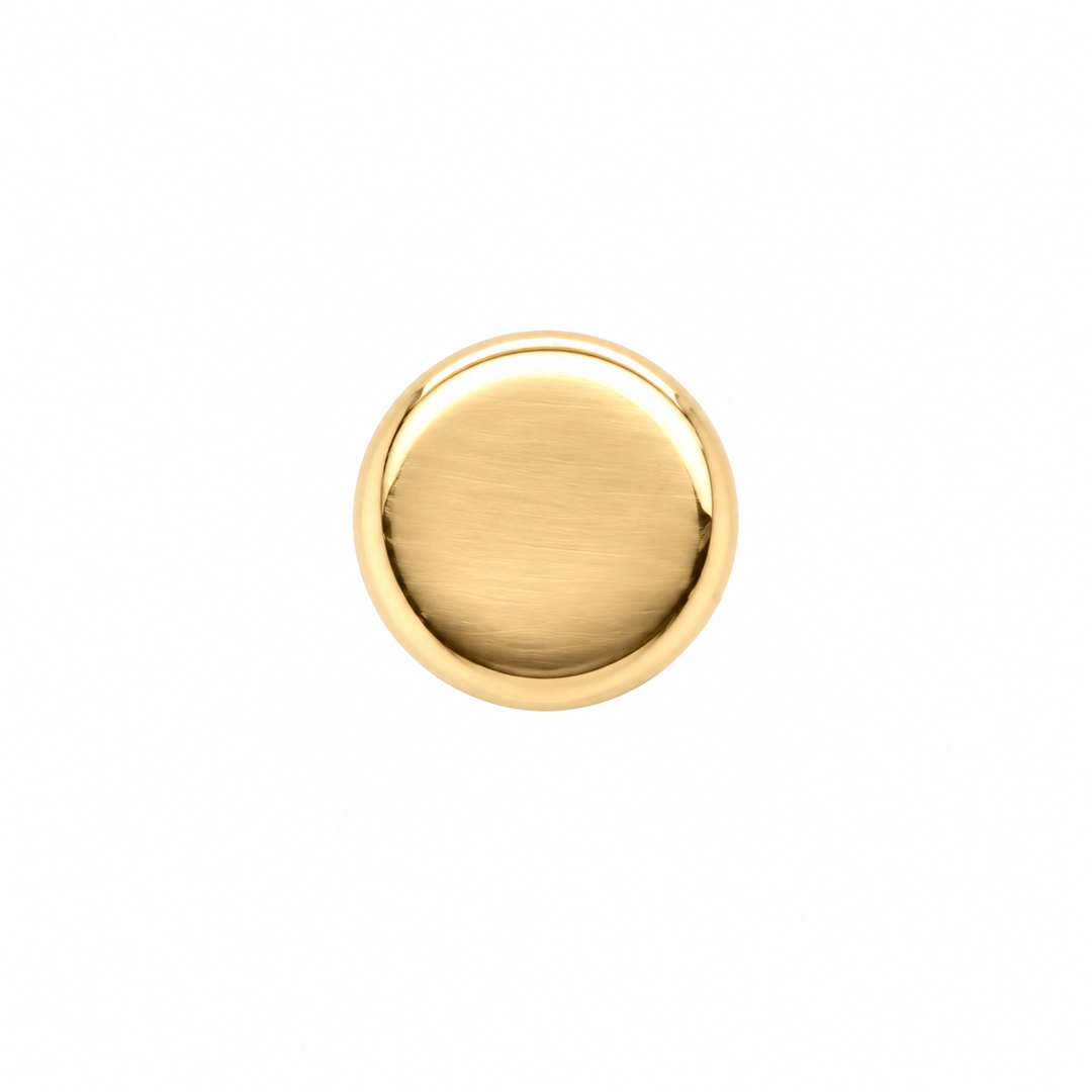 AuAdore Gold Disk Threadless End in polished 14k yellow gold on a white background.