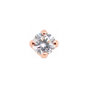 Gold Threadless end with 2.5mm Diamond 14k AuAdore — Rose Gold