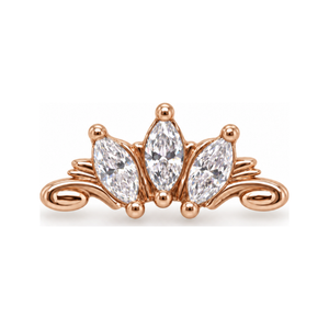 Grandeur CZ 16g Threaded End 14k (T11/12/13) AuAdore — Rose Gold